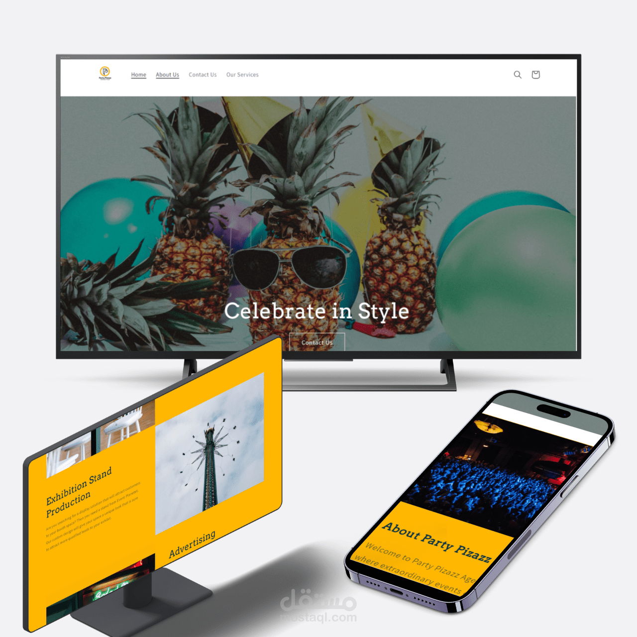 موقع إلكتروني لشركة تنسيق حفلات