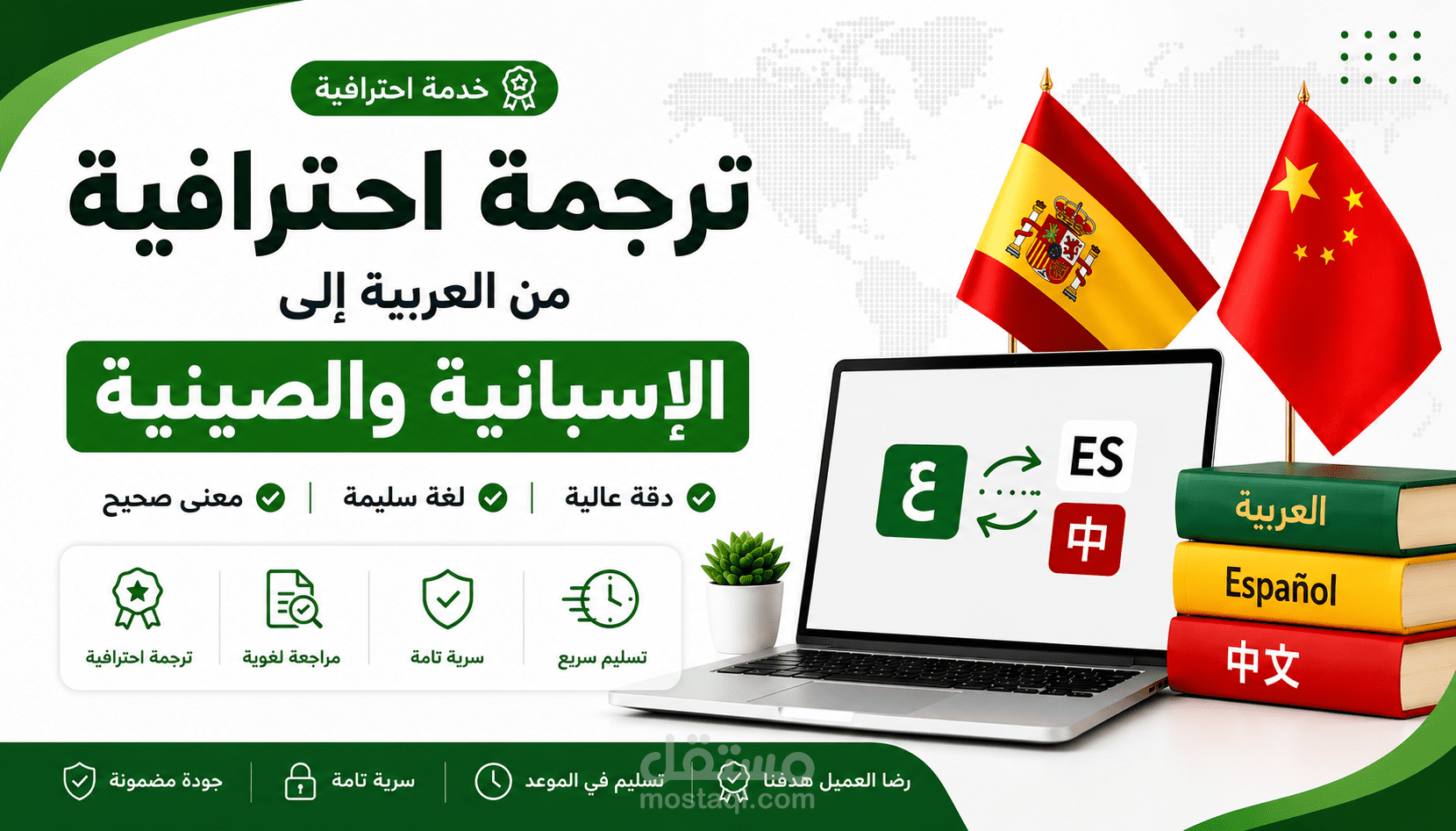 الترجمة من العربية الى الإسبانية والصينيه والعكس