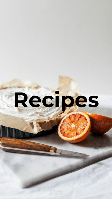 تصميم UI لتطبيق وصفات مطبخ