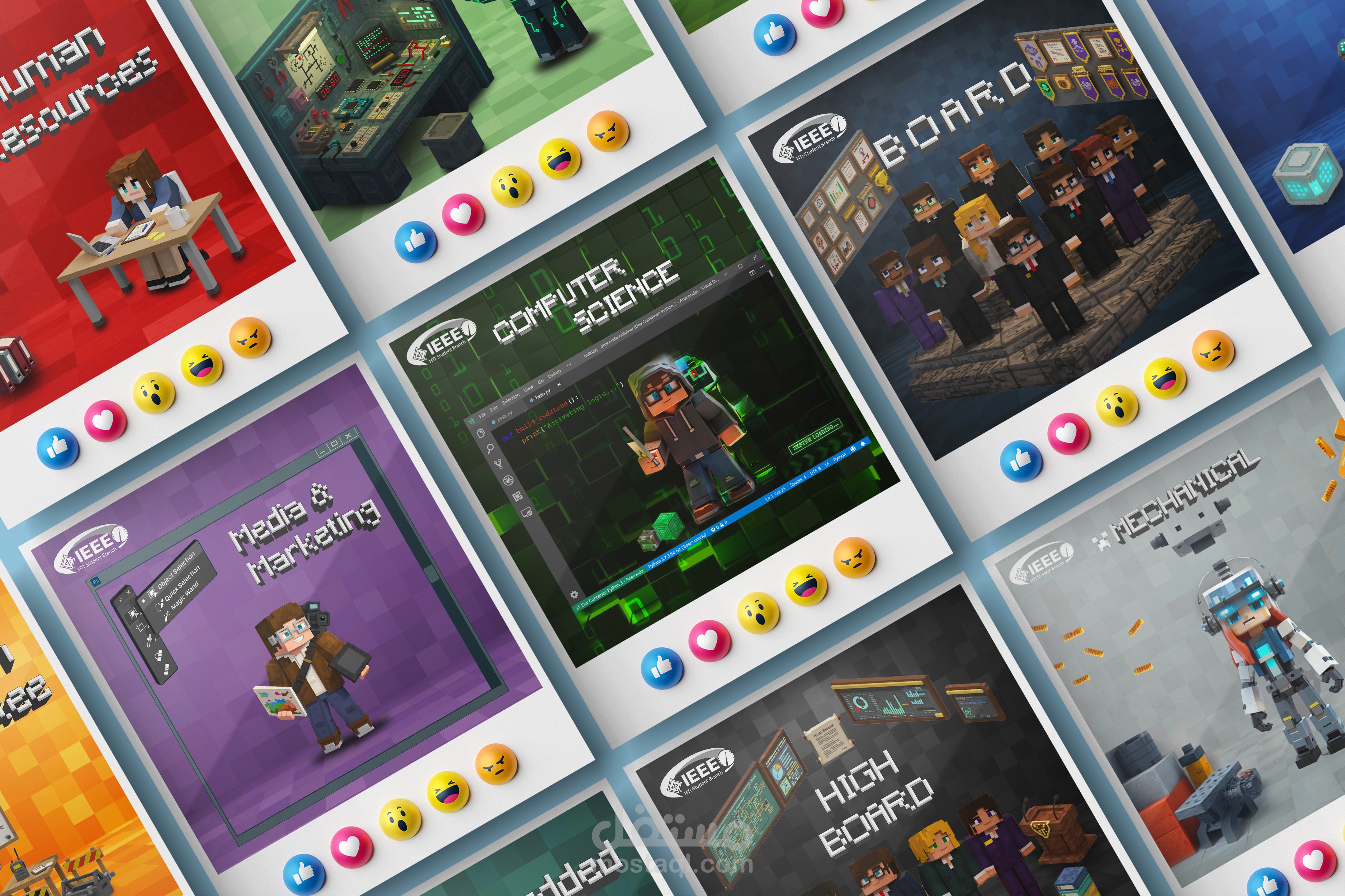 تصميم سوشيال احترافي للأقسام داخل شركه IEEE HTI