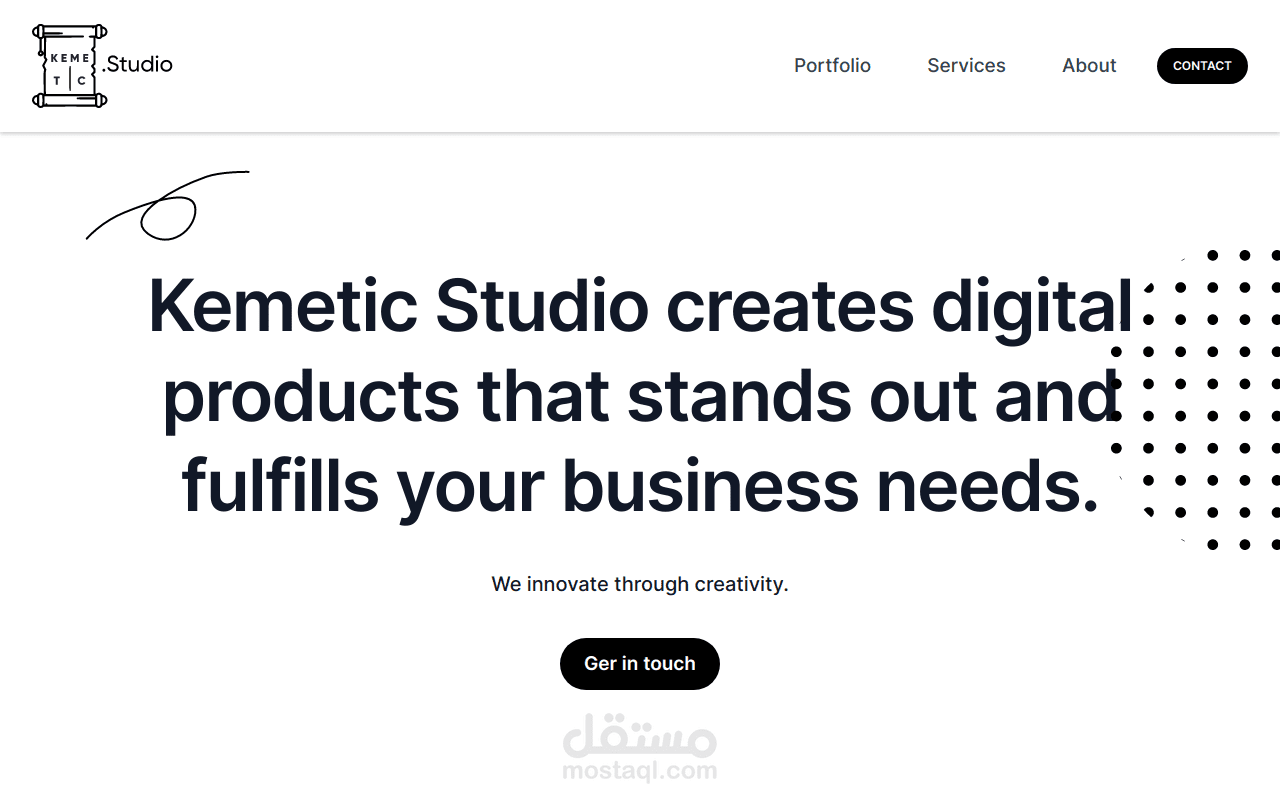 Kemetic Studio Website using ReactJS