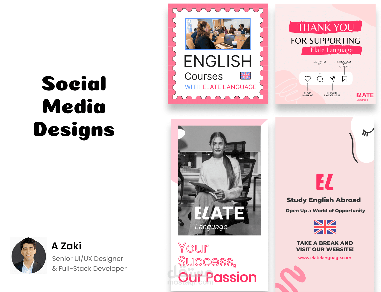 Social Media Designs for Elate Language