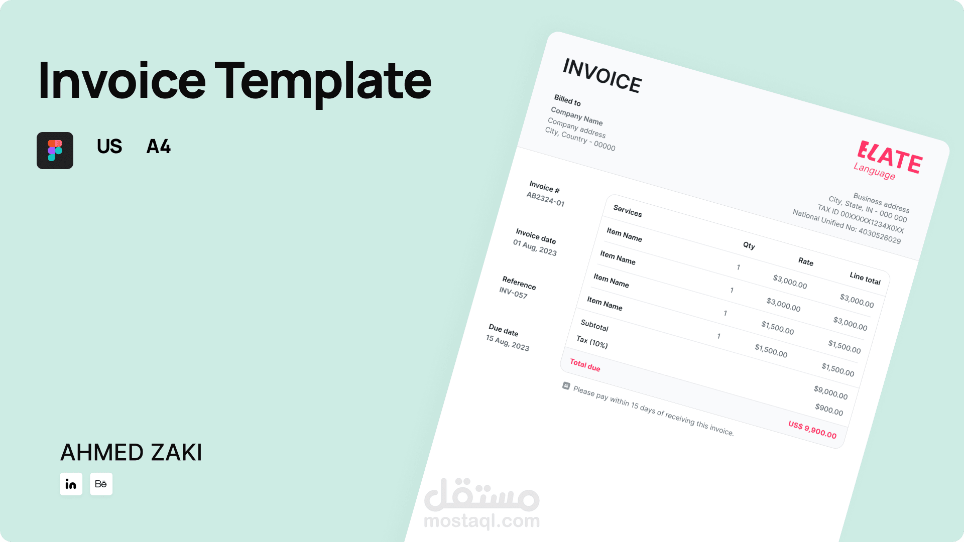 Invoice Template Design / A4