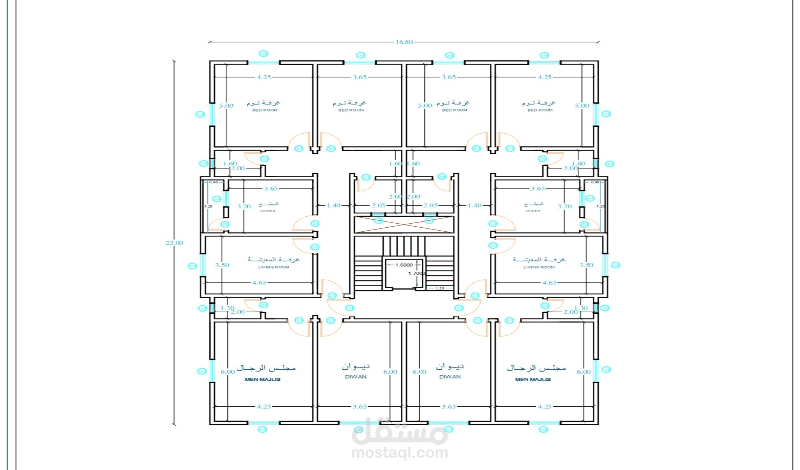 مسقط افقي عماره سكنيه