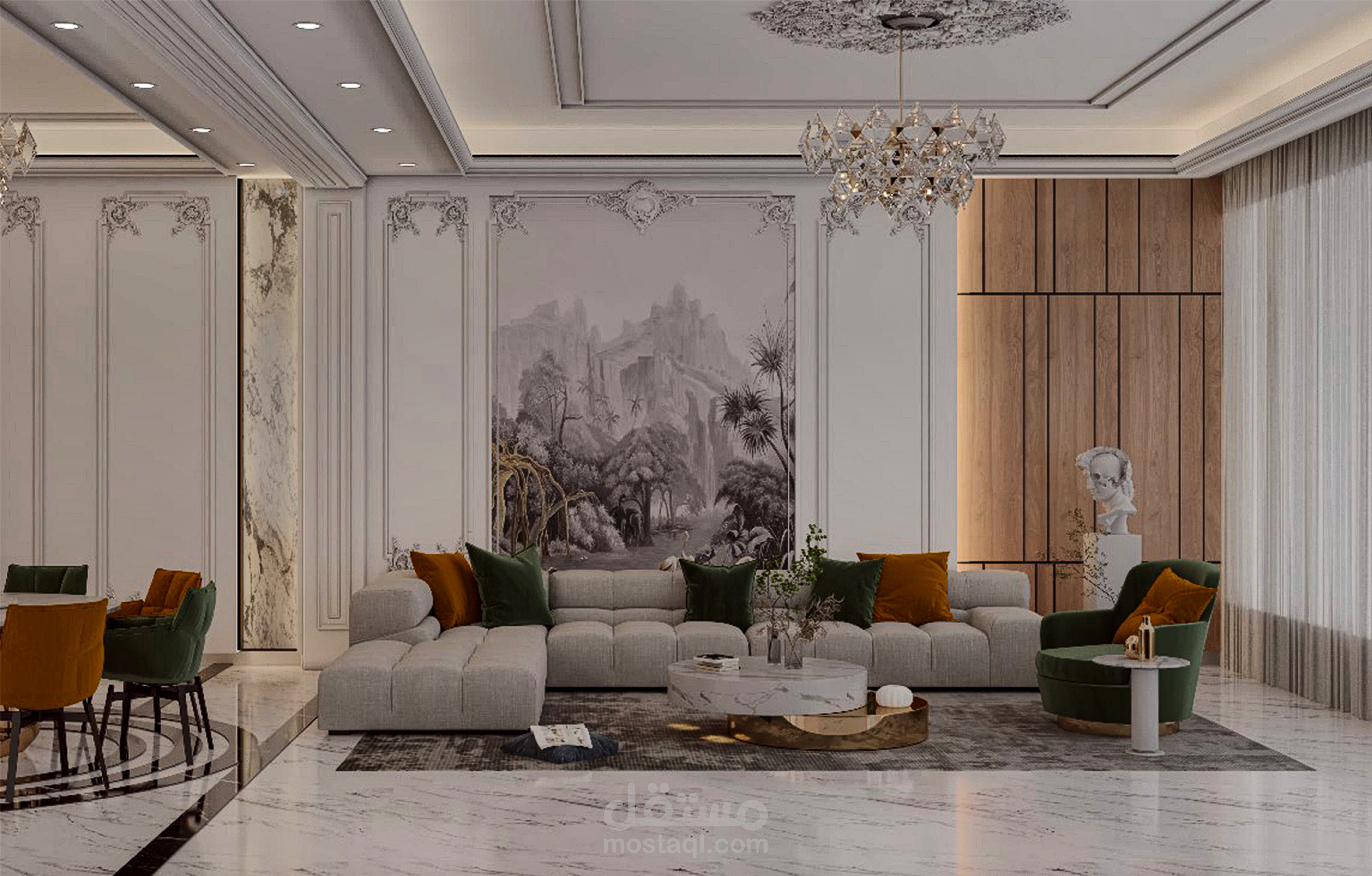 modern and classic Living dining room