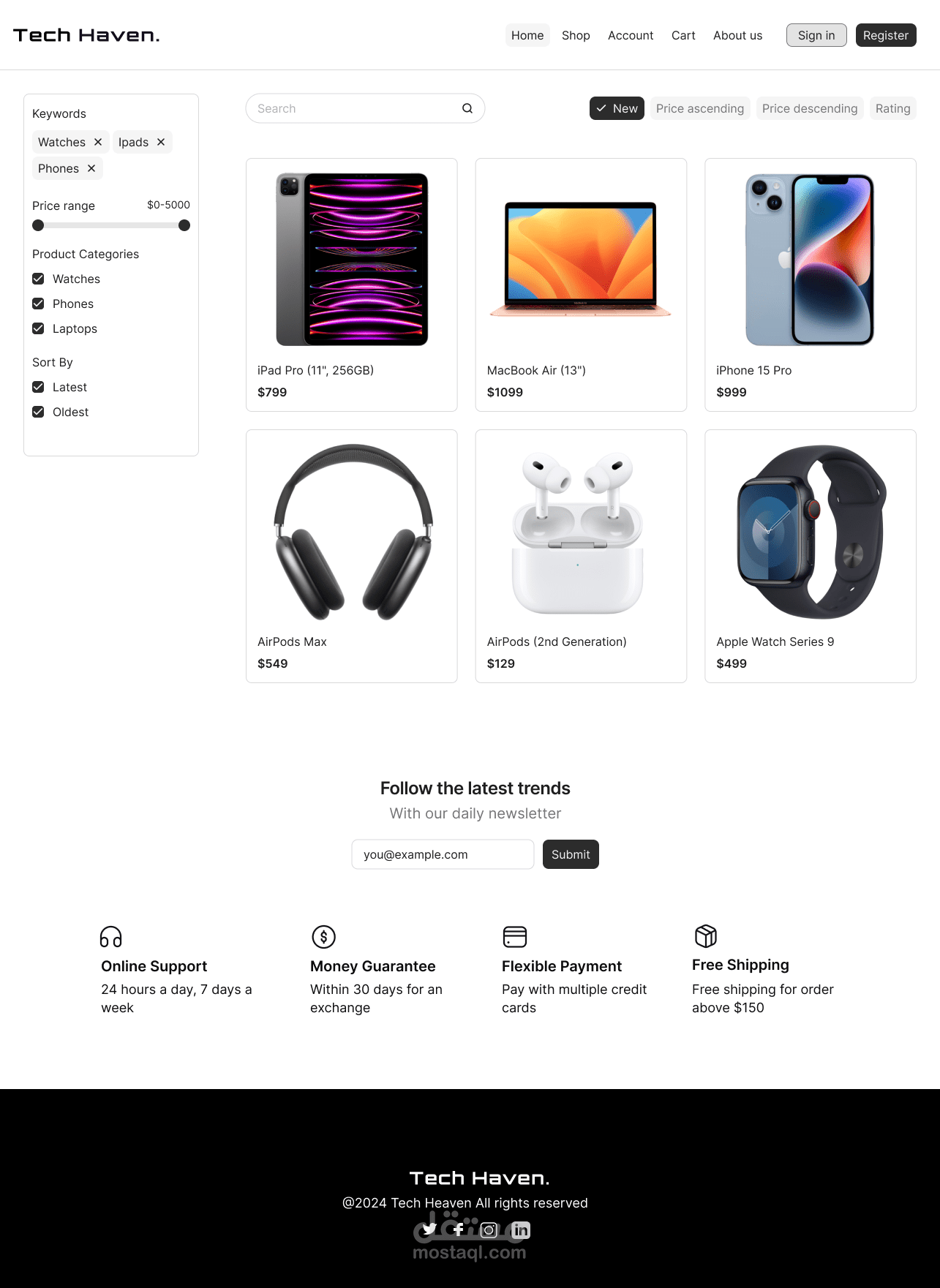 Tech Haven E-Commerce Website