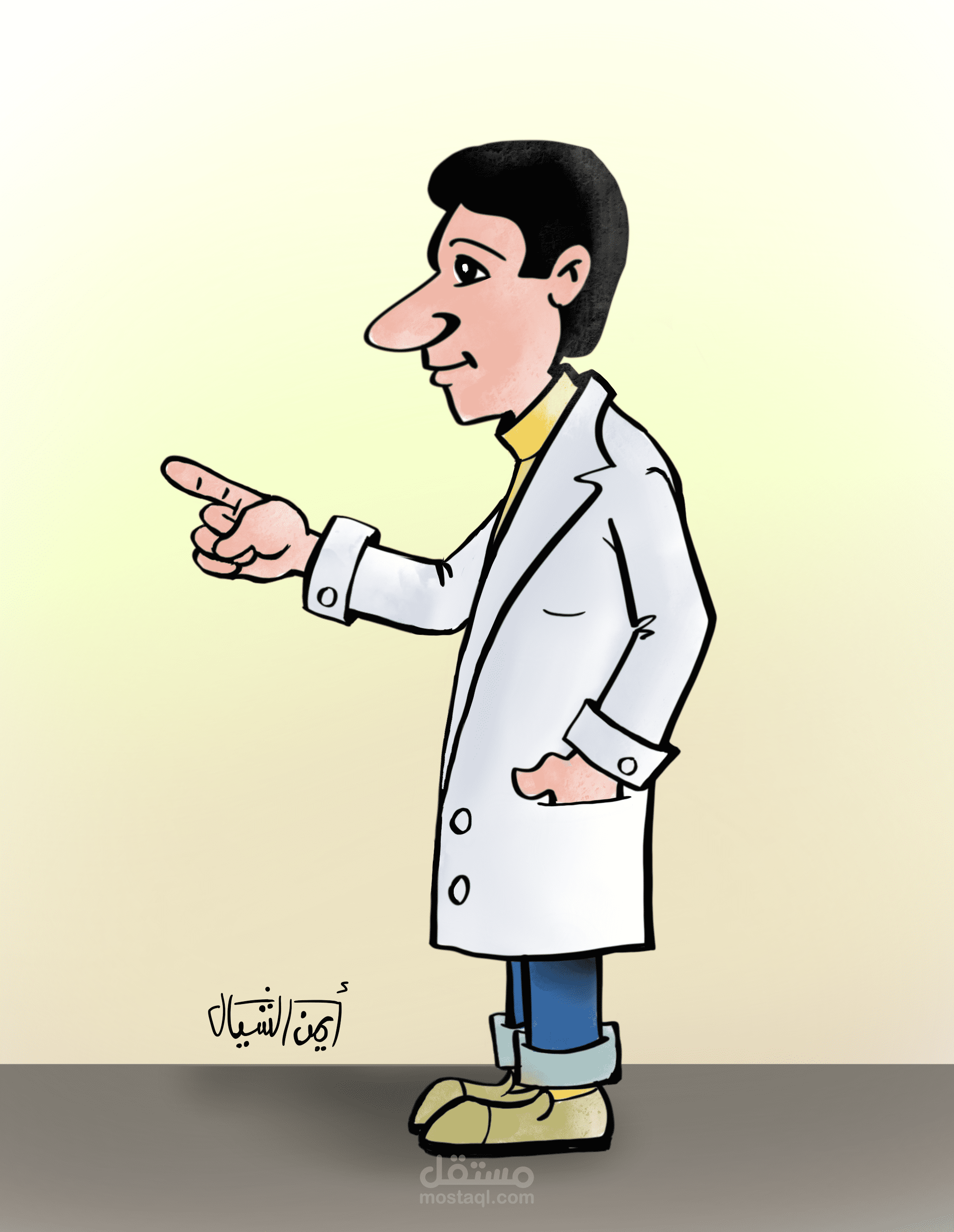 اسكتش يدوي شخصية كاريكاتيرية