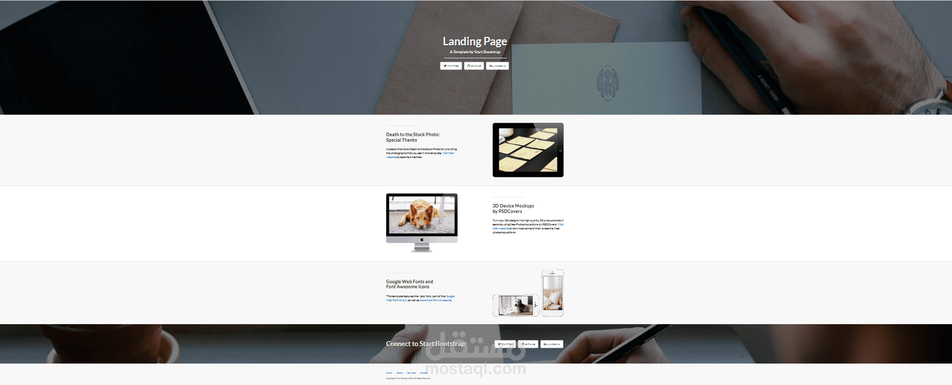 landing page