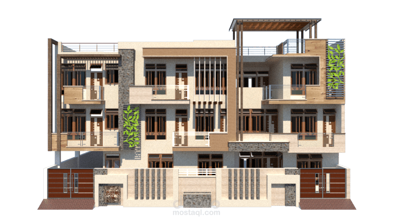 تصميم واجهة منزل-  واحة إنفينيتي: مساحة معيشة خارجية حديثة