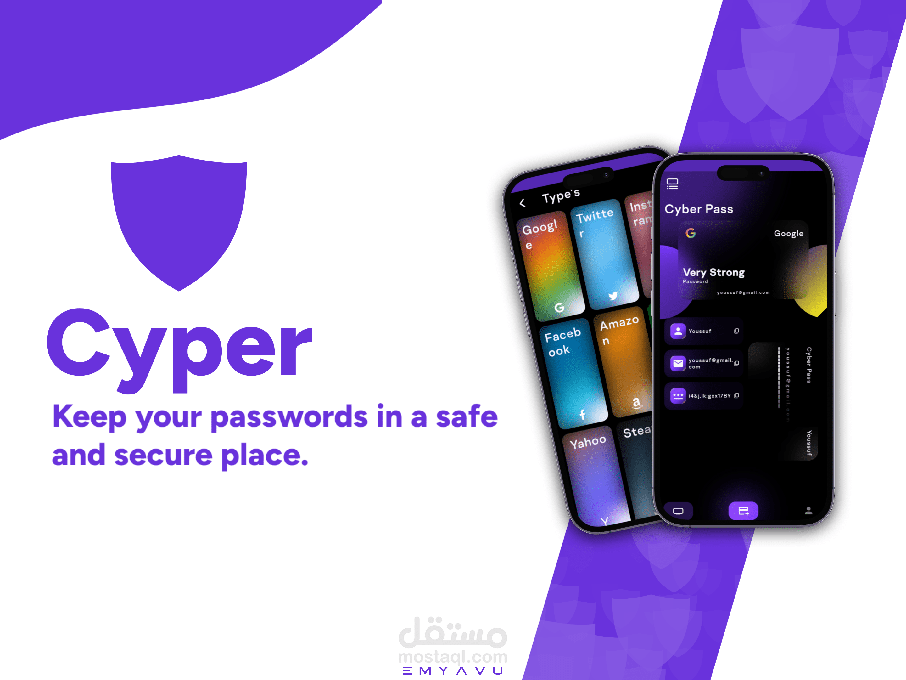 تطبيق لتخزين كلمات المرور (غير مُكتمل) - Cyper pass