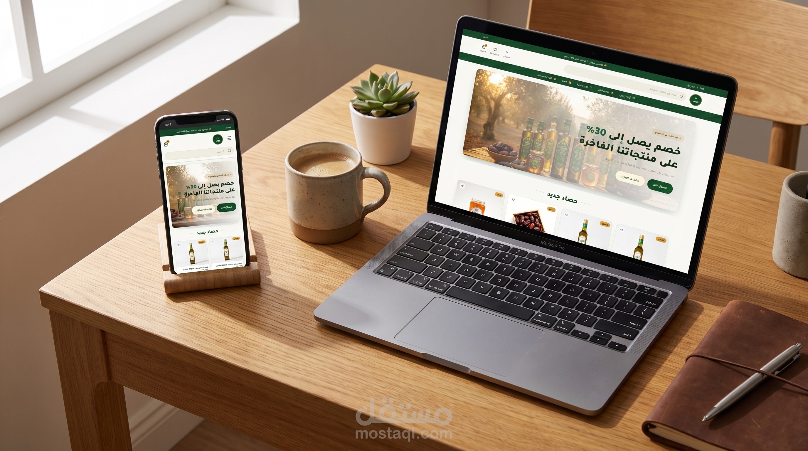 تصميم متجر إلكتروني متكامل (UI/UX) لبراند عسل وزيوت طبيعية - تجربة تسوق فاخرة