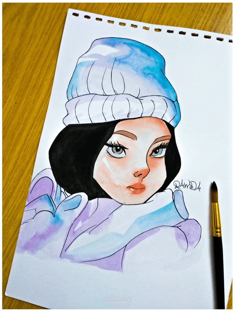 رسم بنت انمي