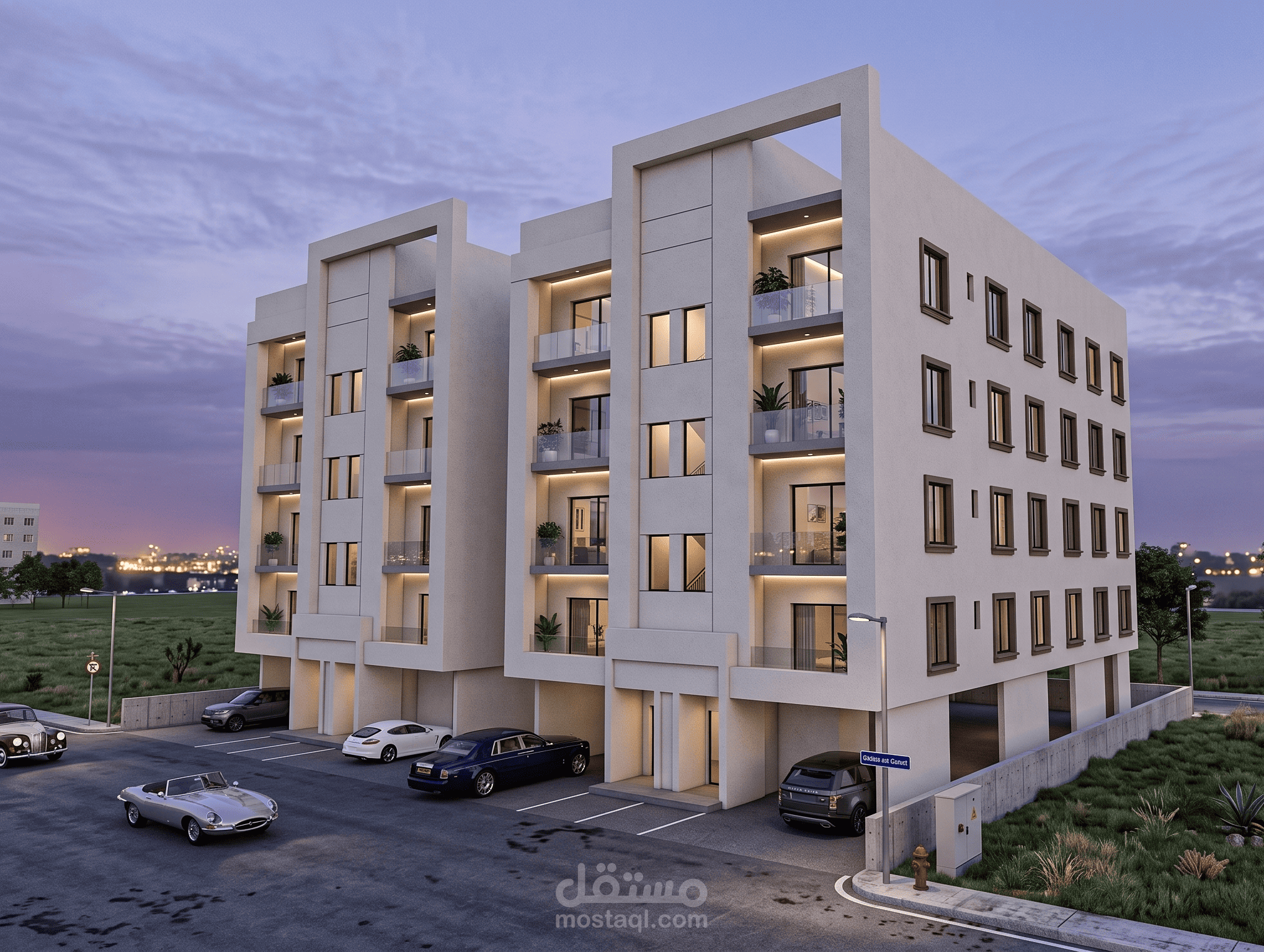 التصميم المعماري لعمارة سكنية في السعودية