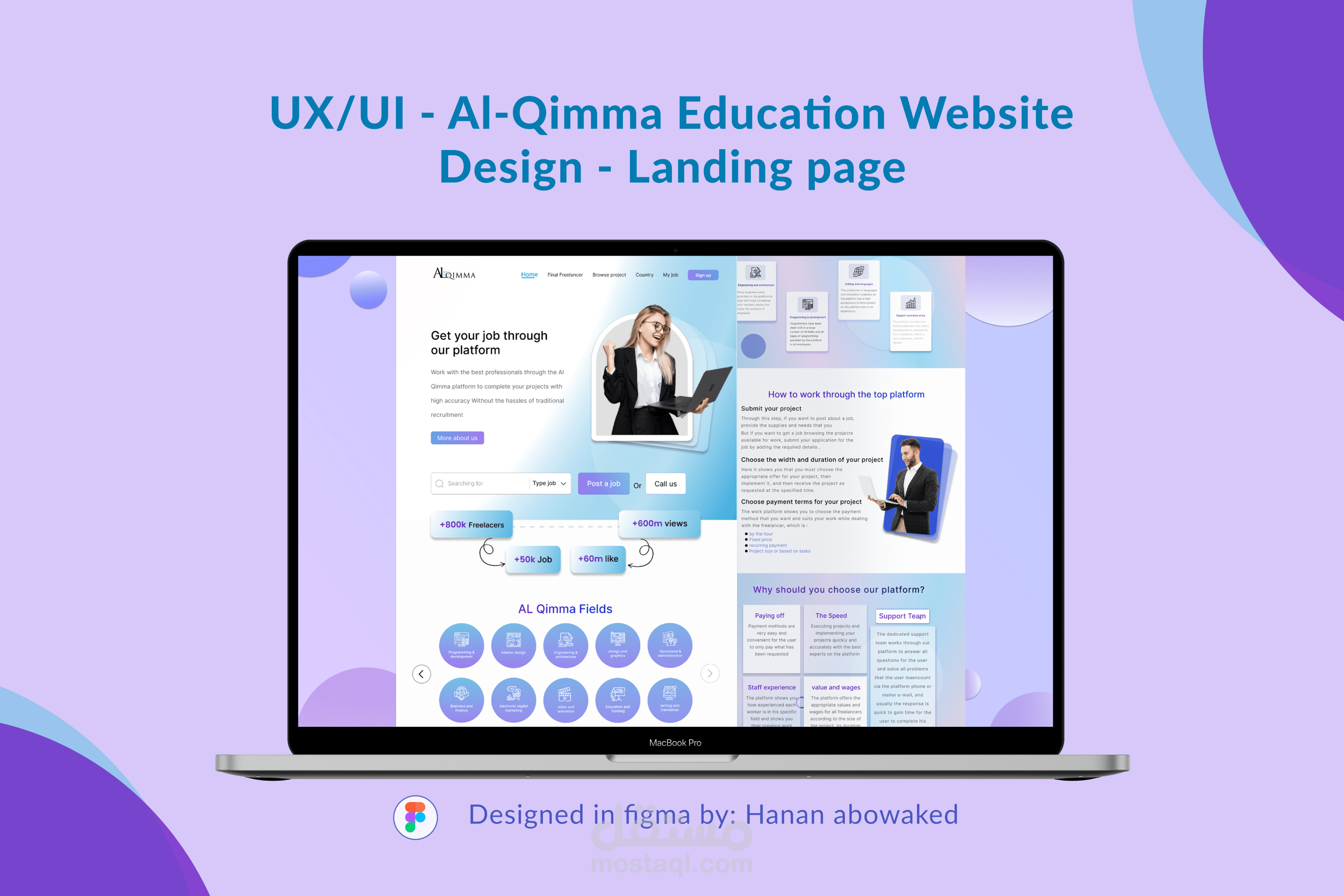 تصميم صفحة هبوط لموقع القمة  (Landing page -Al Qimma)
