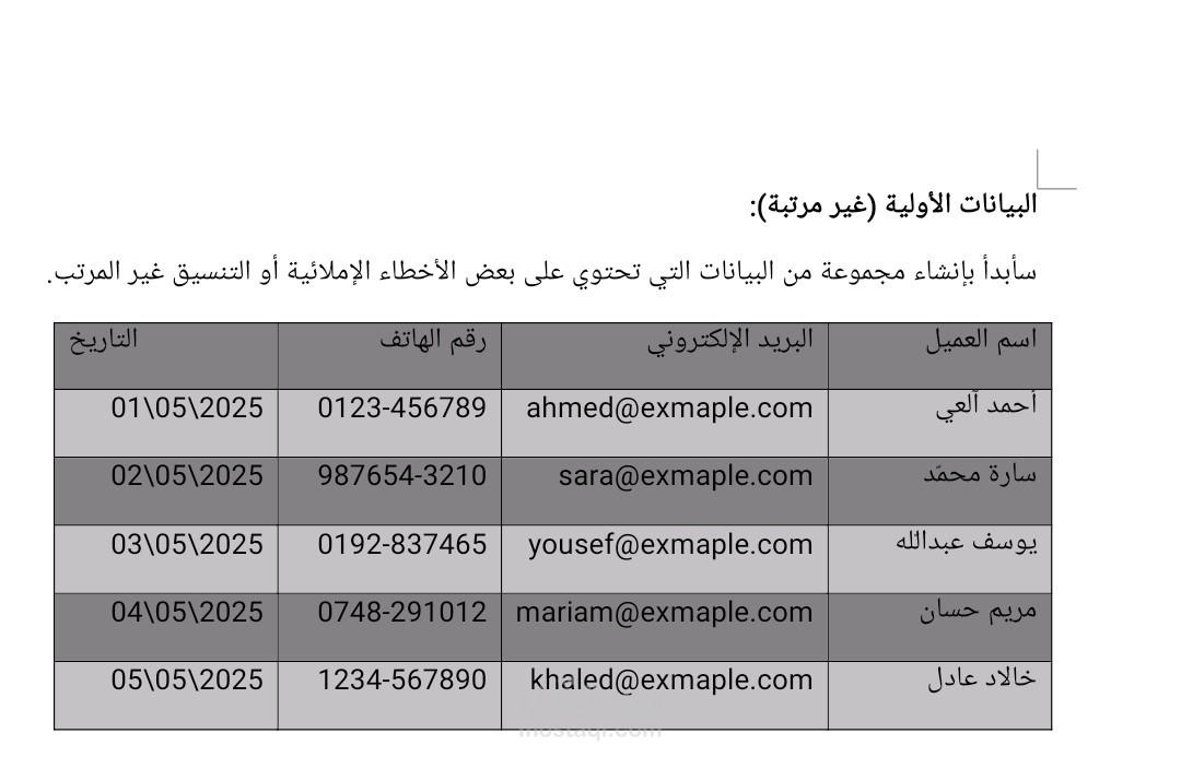 التدقيق وتنسيق البيانات