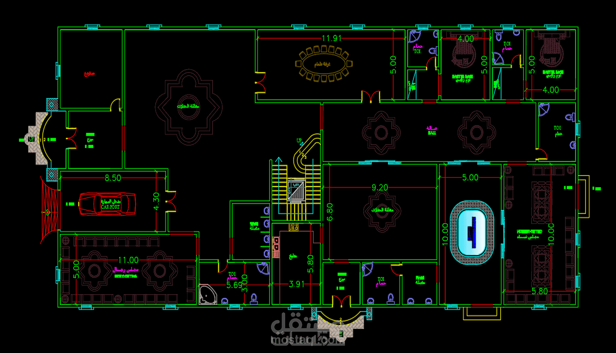 رسم على برنامج الاتوكاد 2d