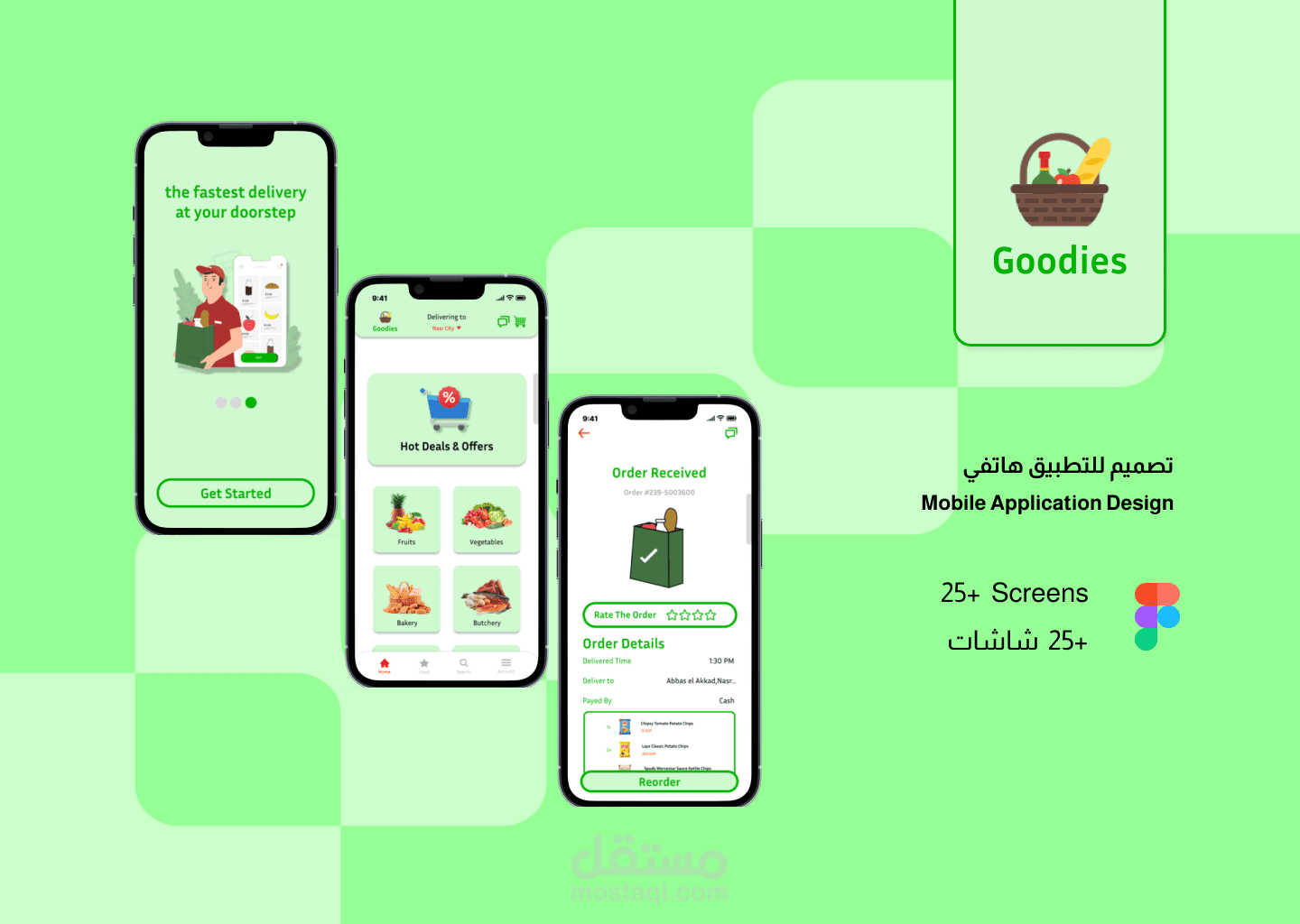 تصميم تطبيق Goodies (منصة لطلب البقالة عبر الإنترنت) - UI/UX Design