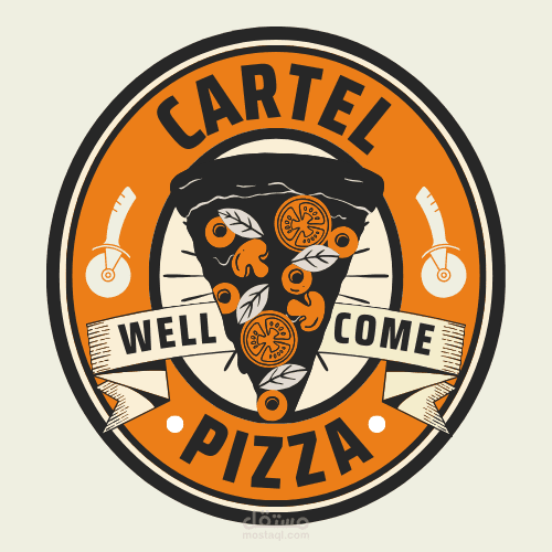شعار مصمم لمحل بيع البيتزا cartel