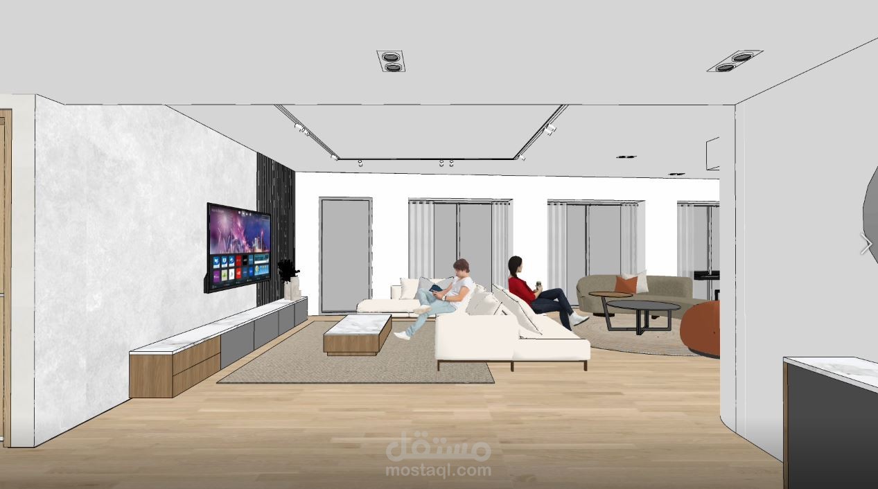 تصميم لشقة ثلاث غرف في دبي