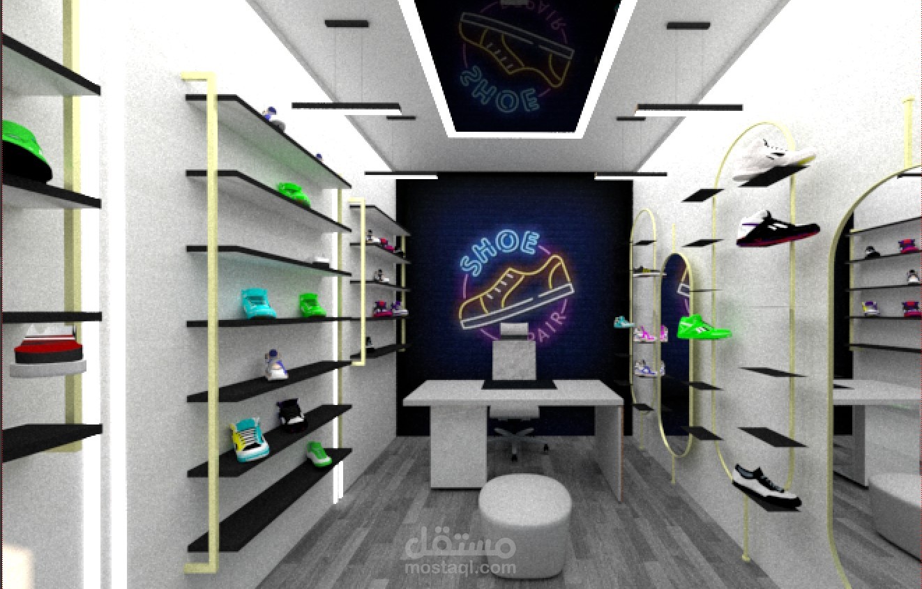 تصميم محل أحذية معاصر