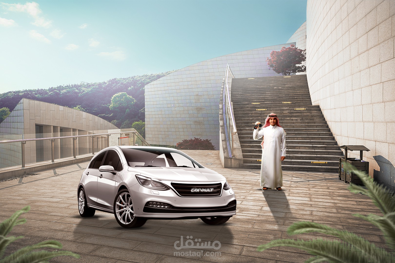 تصميم حملة اعلانية لمتجر سيارات سودي باسم( car vault )