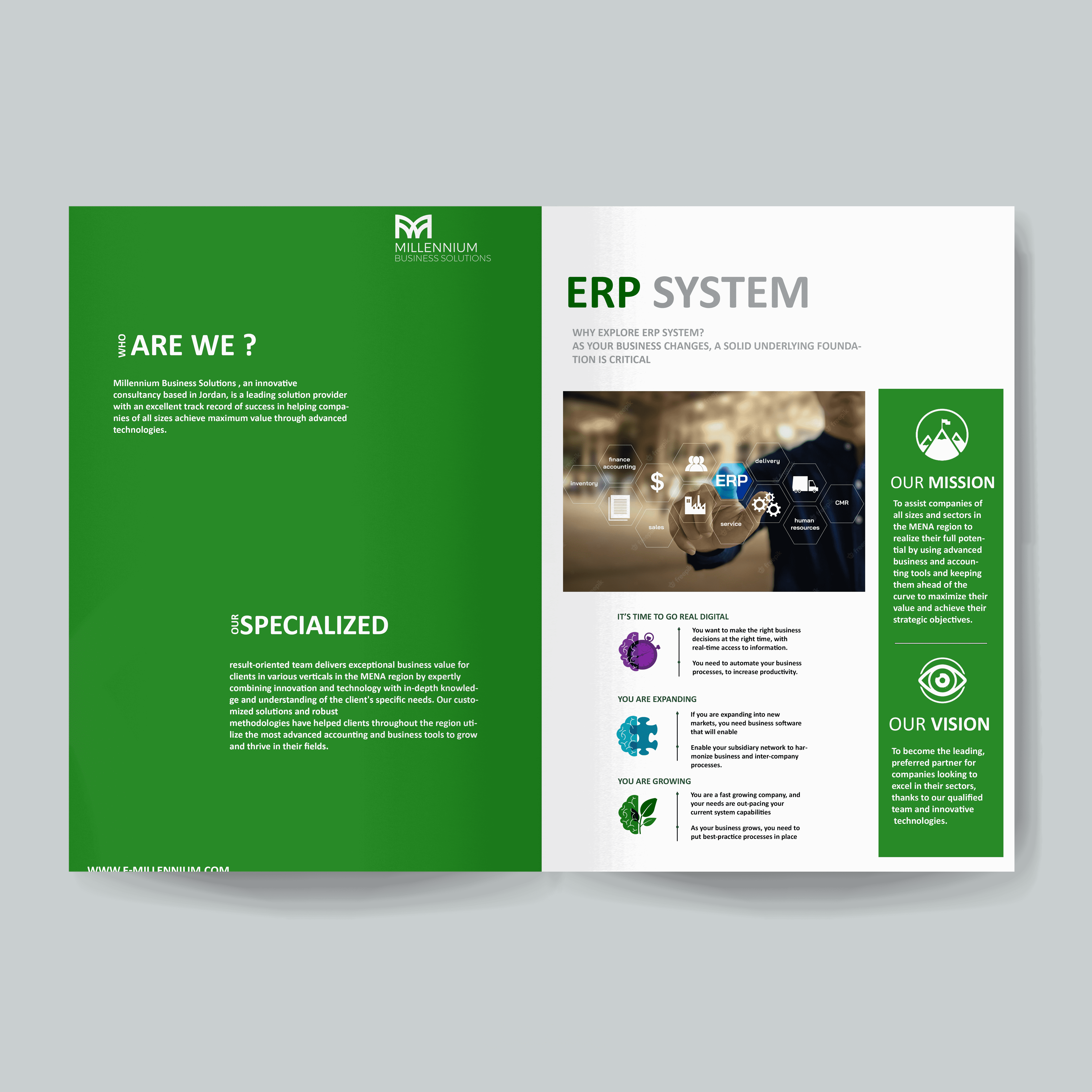 تصميم وكتابة الملف التعريفي لشركة sap  العالمية لوكيلها بالإردن