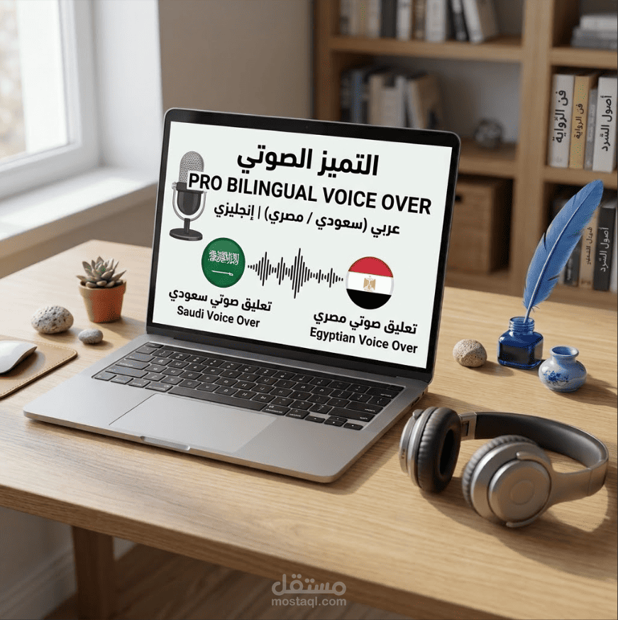 معلق صوتي محترف (عربي سُعودي/مِصري + إنجليزي)