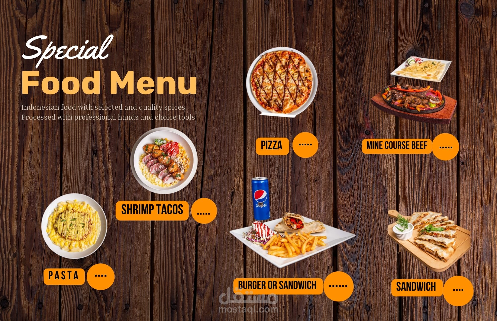 تصميم منيو مطاعم