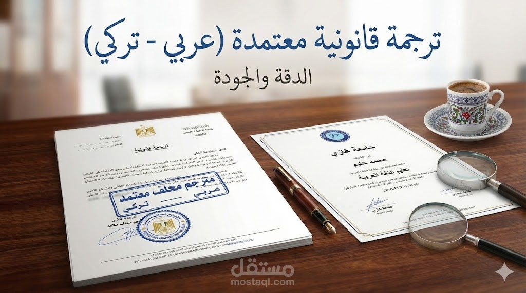 ترجمة قانونية ورسمية معتمدة (عربي - تركي).