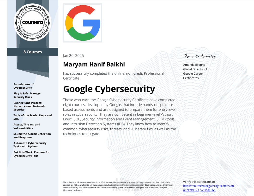 Cybersecurity Analyst  تحليل أمان الشبكات