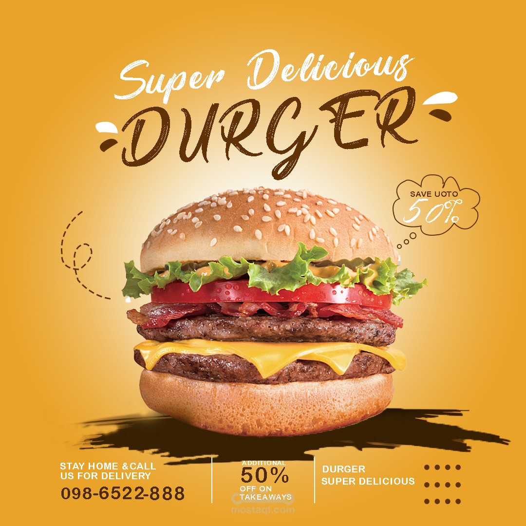 تصميم بوستات وشعارات مطاعم