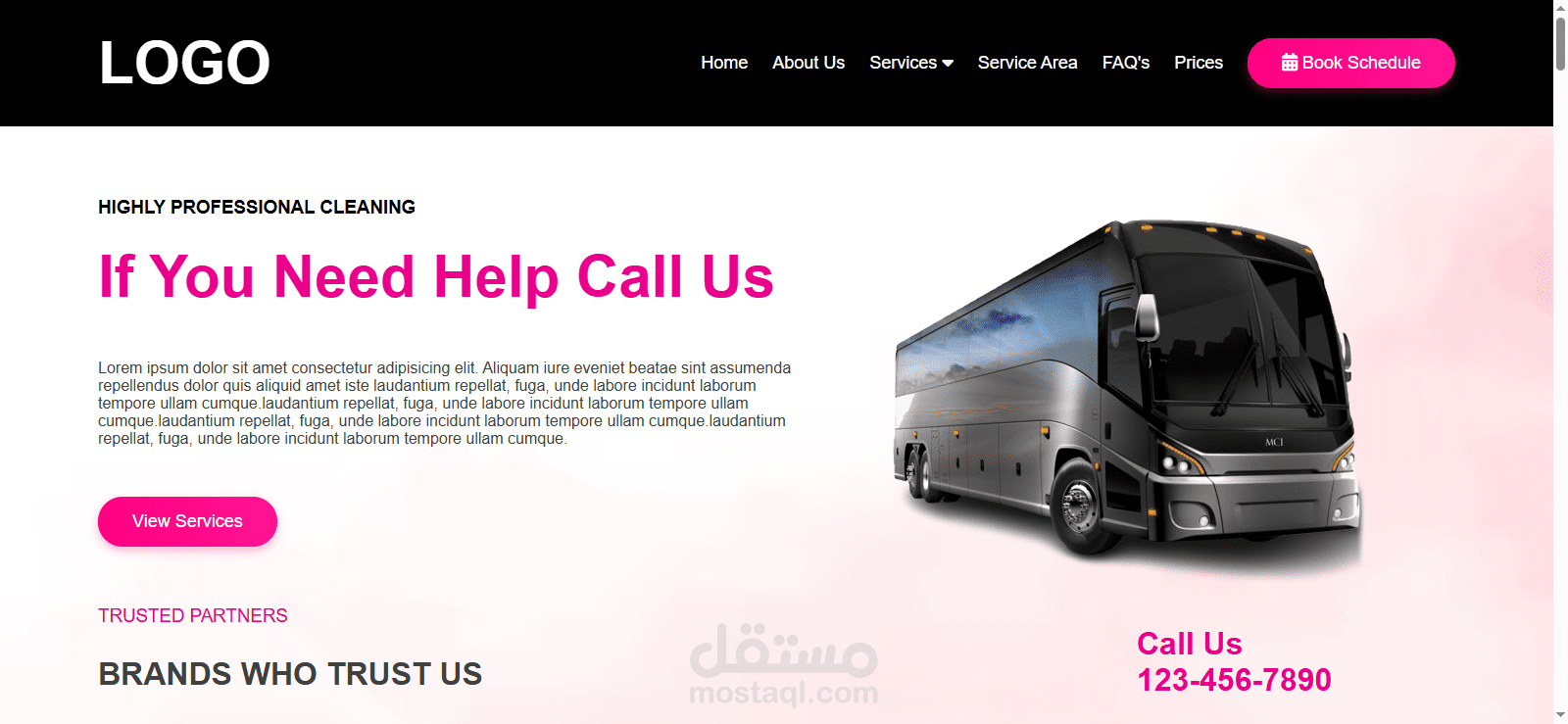 موقع خدمات التنظيف – تنفيذ تصميم Figma باستخدام HTML وCSS وJavaScript