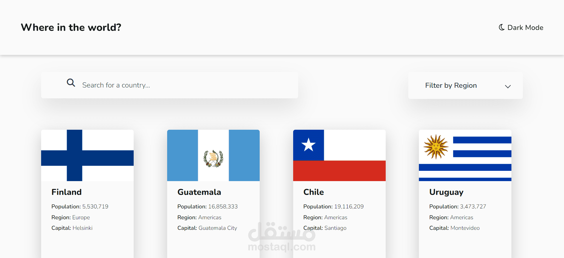 REST API Countries web application