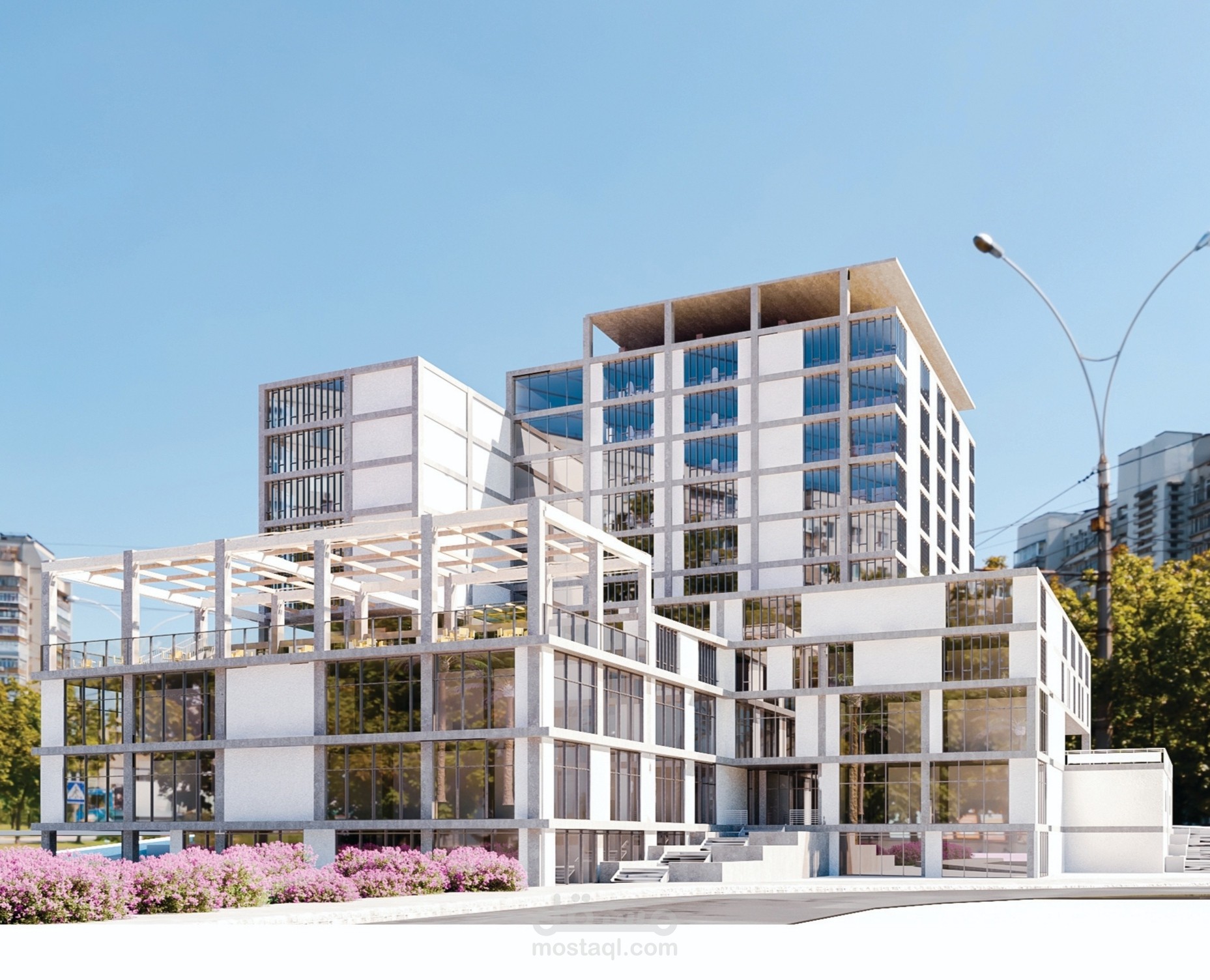 تصميم مبنى تجاري واداري - في سوريا