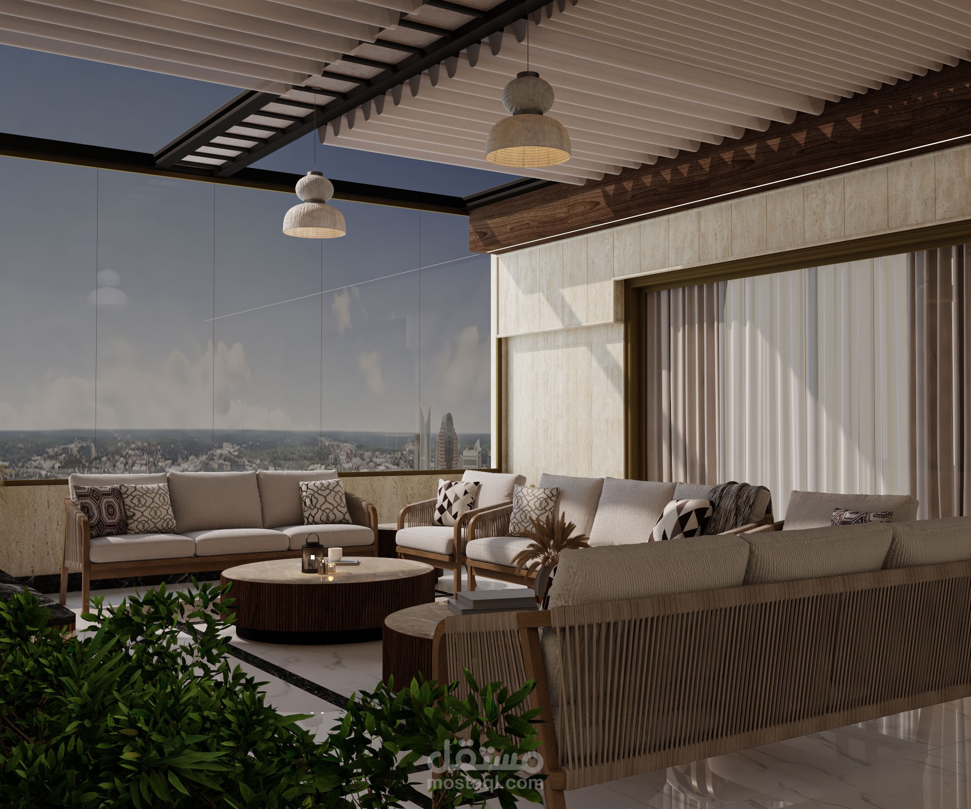 تراس خارجي ضمن شقة