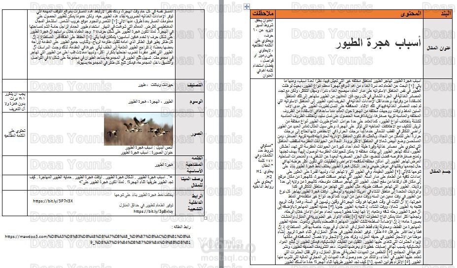 كتابة مقال وفق قواعد السيو