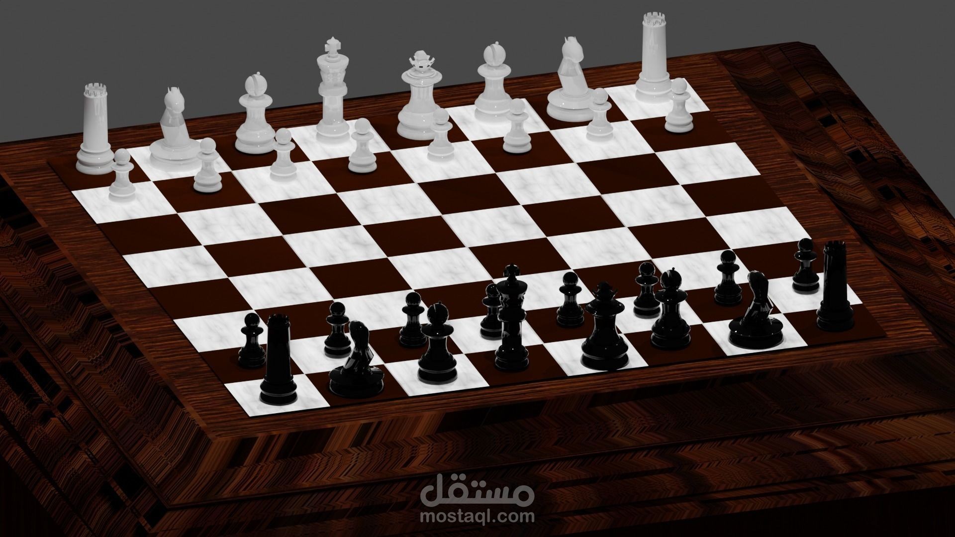 Chess Board and Pieces 3D print model