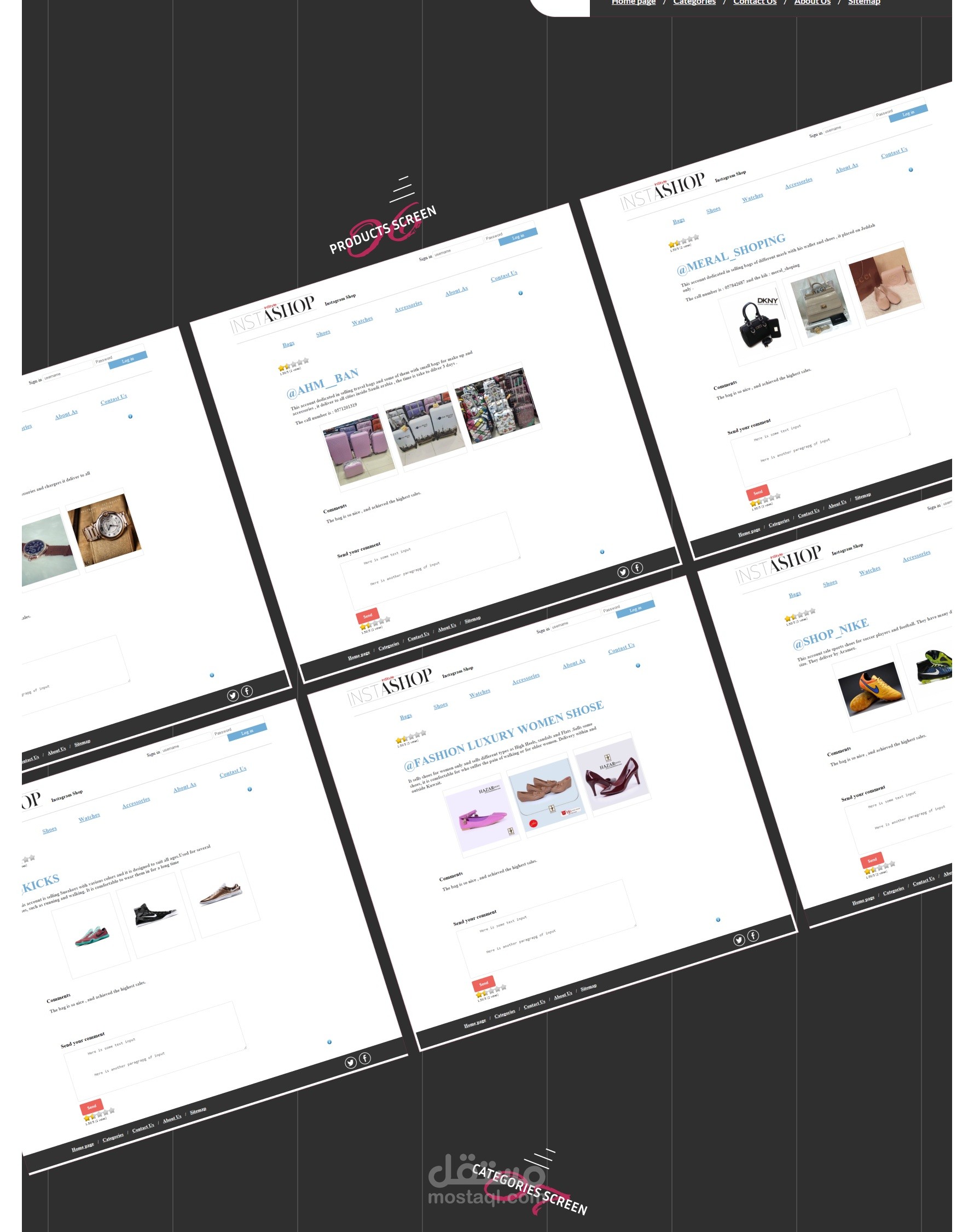 e-commerce website , موقع تجاري