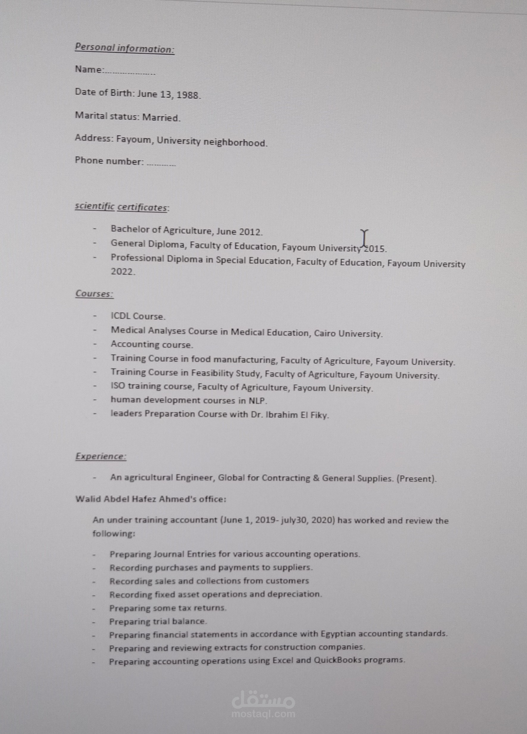 Translation CV