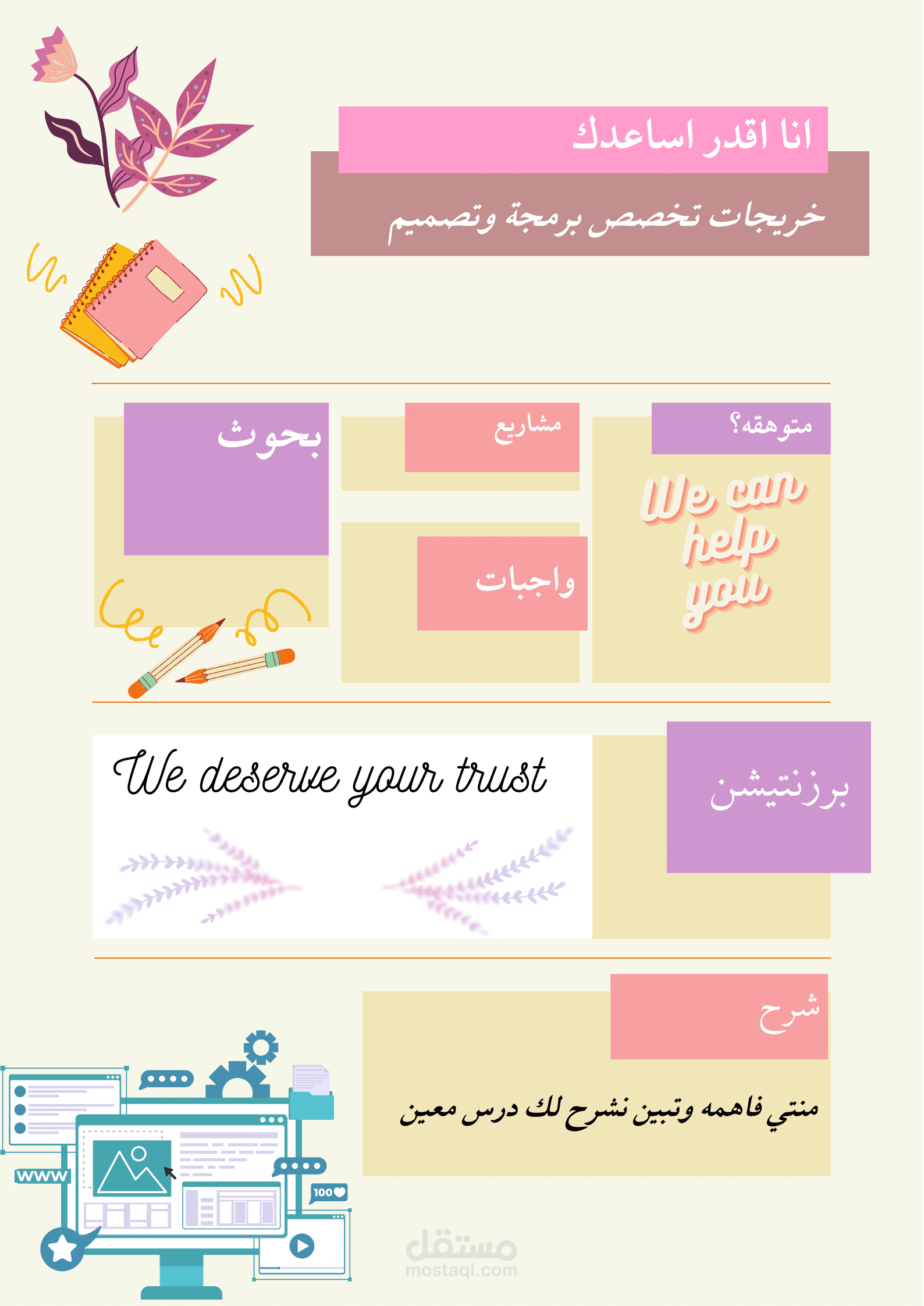 خدمات برمجية وتقنية وتعليمية