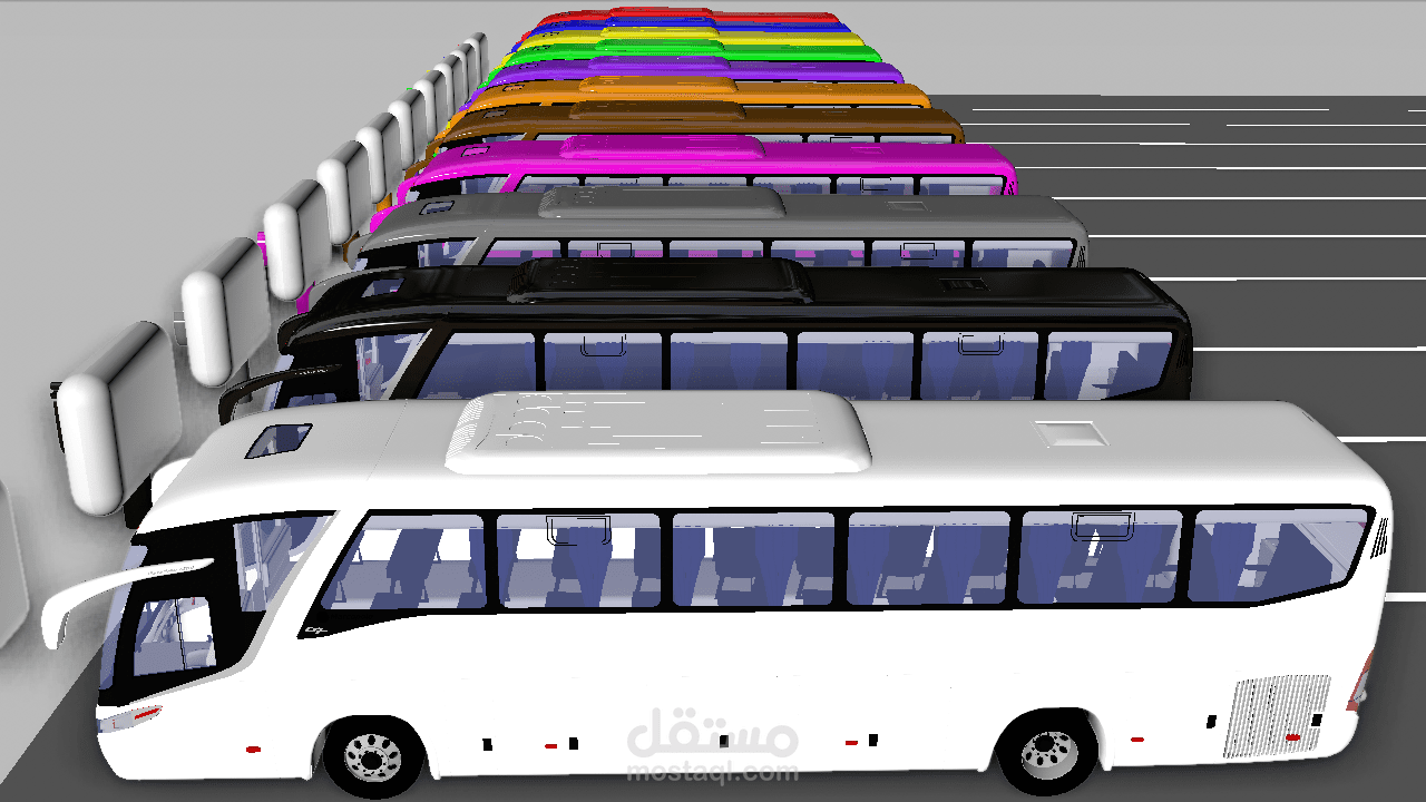 موقف حافلات 3D