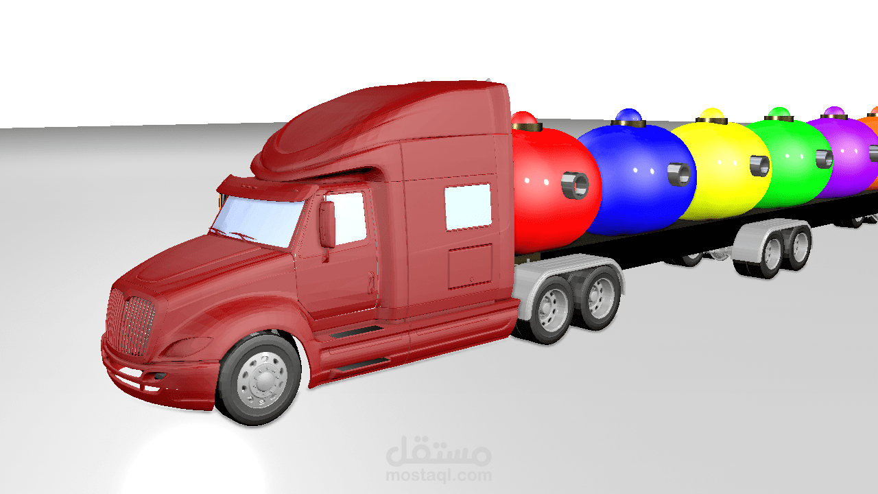 شاحنة تفريغ الكرات شبه واقعي 3D