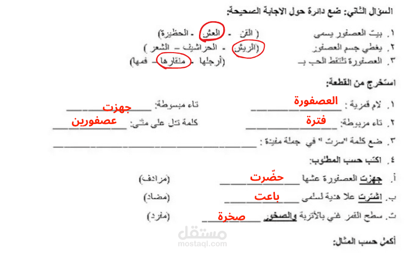 مساعدة في حل الواجبات