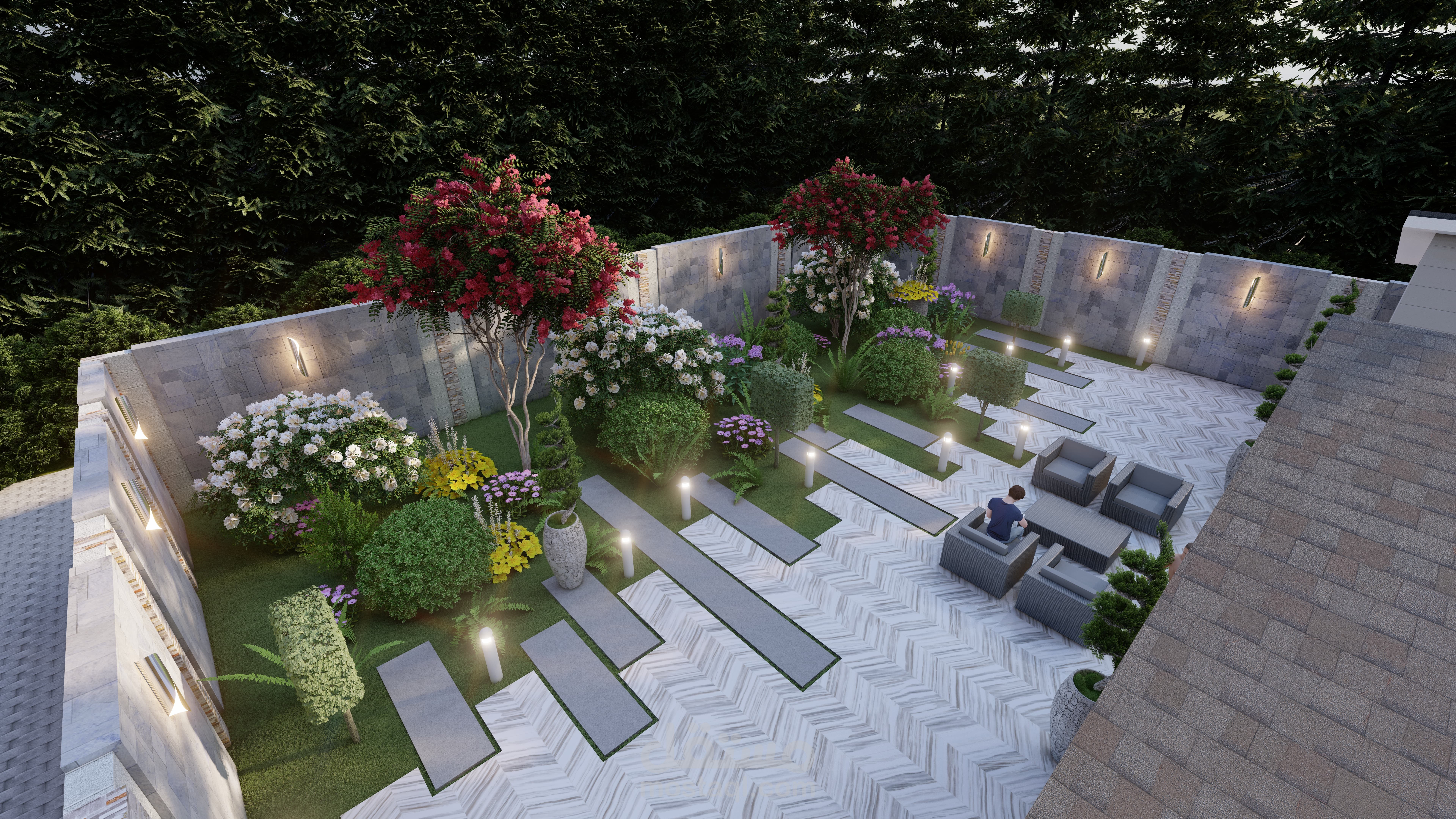 تصميم حديقة المنزل الخارجية