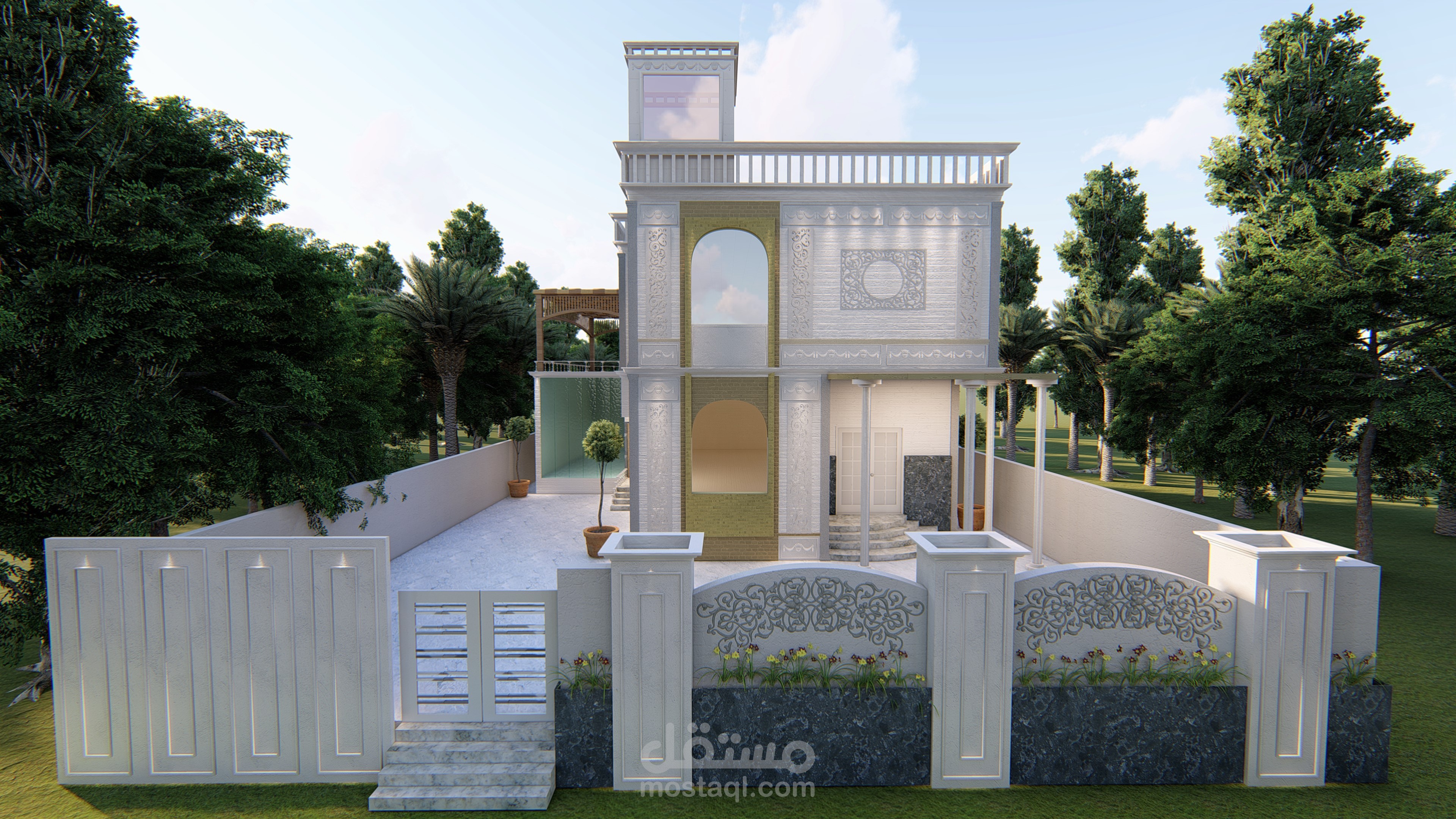 تصميم الواجهة الرئيسية لفيلا الياسمين/السعودية/الرياض