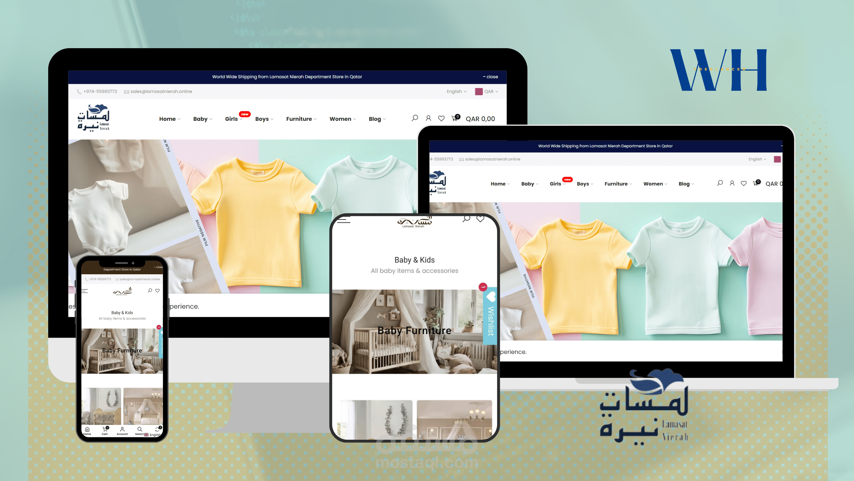 تطوير  موقع لمسات نيرة ( منصة - شوبيفاى ) - قطر