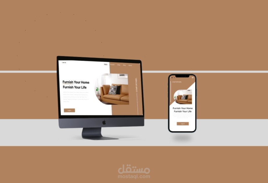 تصميم صفحه هبوط لموقع بيع اثاث