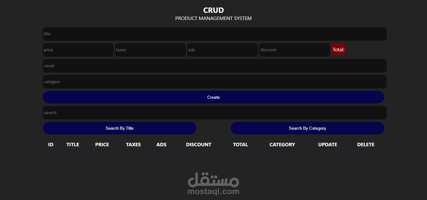product managemen - ادارة المنتجات| CRUD