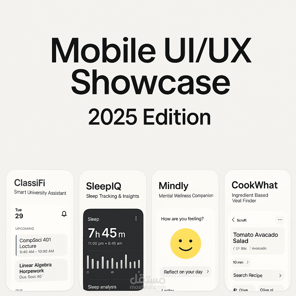 تصميم واجهات تطبيقات موبايل احترافية وعصرية باستخدام Figma (UI/UX Design)