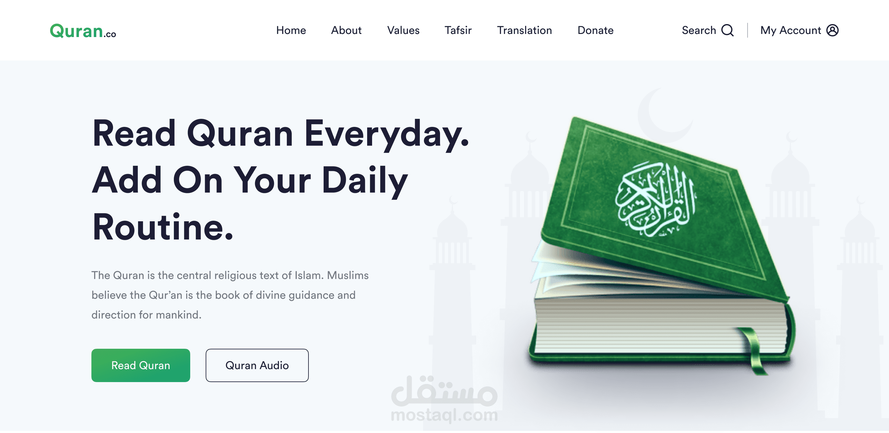 موقع قران كريم  HTML - CSS - JavaScript - jQuery | Quran